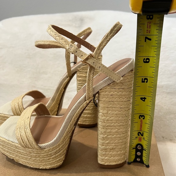 Express Straw Platform Chunky Heel Size 8 - Picture 6 of 6